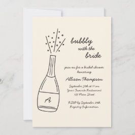 Bubbly Popping Champagne Bottle Bridal Shower Einladung