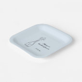 Bubbly Popping Champagne Bottle Bridal Shower Pappteller (Gewinkelt)