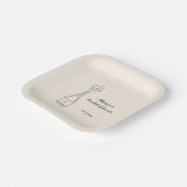 Bubbly Popping Champagne Bottle Bridal Shower Pappteller (Gewinkelt)