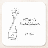 Bubbly Popping Champagne Bottle Bridal Shower Rechteckiger Pappuntersetzer (Vorderseite)