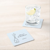 Bubbly Popping Champagne Bottle Bridal Shower Rechteckiger Pappuntersetzer (Vor Ort)