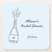 Bubbly Popping Champagne Bottle Bridal Shower Rechteckiger Pappuntersetzer (Vorderseite)