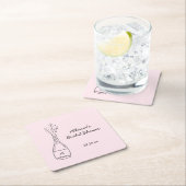 Bubbly Popping Champagne Bottle Bridal Shower Rechteckiger Pappuntersetzer (Vor Ort)