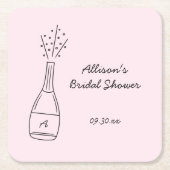 Bubbly Popping Champagne Bottle Bridal Shower Rechteckiger Pappuntersetzer (Vorderseite)