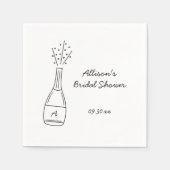 Bubbly Popping Champagne Bottle Bridal Shower Serviette (Vorderseite)