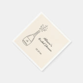 Bubbly Popping Champagne Bottle Bridal Shower Serviette (Ecke)