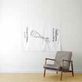 Bubbly Popping Champagne Bottle Wedding Welcome Wandteppich (Beispiel (Horizontal))