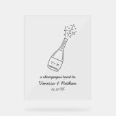 Bubbly Popping Champagner Flasche Whimsical Weddin Acrylschild (Vorderseite)