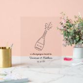 Bubbly Popping Champagner Flasche Whimsical Weddin Acrylschild (Hochzeit)