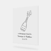 Bubbly Popping Champagner Flasche Whimsical Weddin Acrylschild (Winkel)
