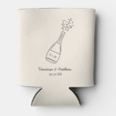 Bubbly Popping Champagner Flasche Whimsical Weddin Dosenkühler (Vorderseite)