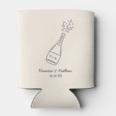 Bubbly Popping Champagner Flasche Whimsical Weddin Dosenkühler (Rückseite)