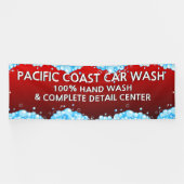 Bubbly Red Car Wash Business anpassen Banner (Horizontal)