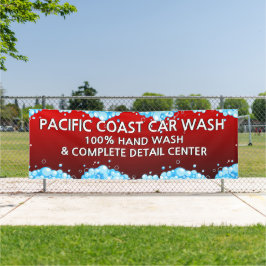 Bubbly Red Car Wash Business anpassen Banner