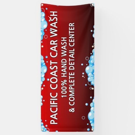 Bubbly Red Car Wash Business anpassen Banner (Vertikal)