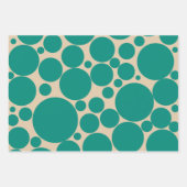 Bubbly Retro Mod Dots Pattern in Aquamarin und Bei Geschenkpapier Set (Vorderseite 2)