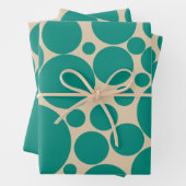 Bubbly Retro Mod Dots Pattern in Aquamarin und Bei Geschenkpapier Set (Beispiel)