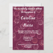 Bubbly Rose Champagne Engagement Party Einladung (Rückseite)