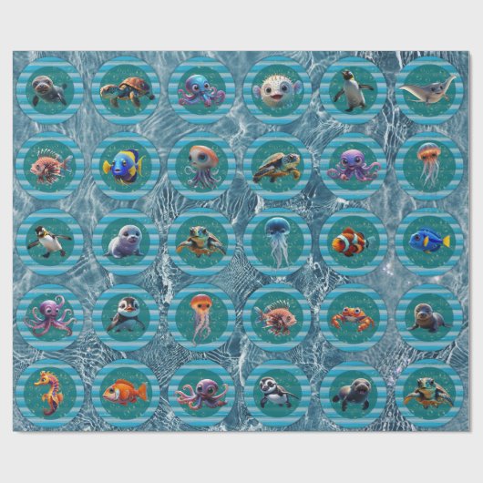 Bubbly Seas 2 Wrapping Paper Rolls Geschenkpapier (Flach)