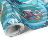 Bubbly Seas 4 Wrapping Paper Rolls Geschenkpapier (Rolleneckpunkt)