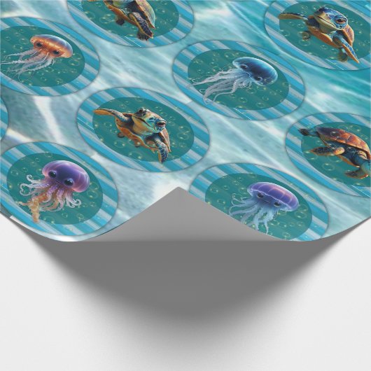 Bubbly Seas 5 Wrapping Paper Rolls Geschenkpapier (Ecke)