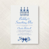 Bubbly Something Blue Chinoiserie Brautparty Einladung