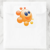 BUBBLY SUN QUADRATISCHER AUFKLEBER (Tasche)