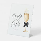 Bubbly Themed Brautparty Cards und Gift Sign Sockelschild (Vorderseite)