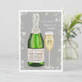 Bubbly Toast | Brunch & Bubbly Shower Einladung (Stehend Vorderseite)