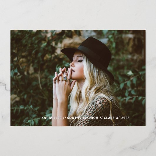 Bubbly Trendy Foil Abschluss Ankündigung (Vorderseite)