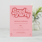 Bubbly Type Grad Party Einladung - Cherry (Stehend Vorderseite)