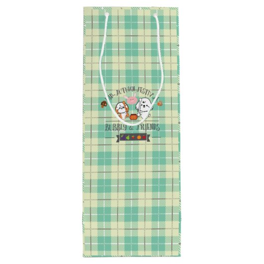 Bubbly und Friends feiern Mitte des Herbstes Geschenktüte Für Weinflaschen (Rückseite)