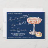 Bubbly und Savory Bites Happy Hour Einladung (Vorderseite)