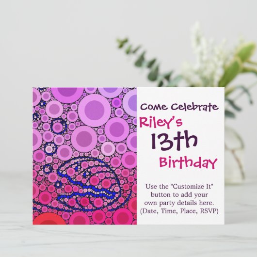 Bubbly Under Sea Clam Muschel Mosaic Art Einladung (Stehend Vorderseite)