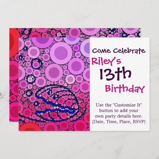 Bubbly Under Sea Clam Muschel Mosaic Art Einladung (Vorne/Hinten)