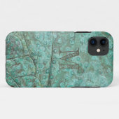Bubbly Verdigris Bronze Custom Monogram Case-Mate iPhone Hülle (Rückseite (Horizontal))