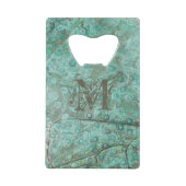 Bubbly Verdigris Bronze Custom Monogram Geldbeutel Flaschenöffner (Rückseite)