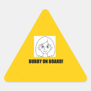 Bubby an Bord! Dreieckiger Aufkleber