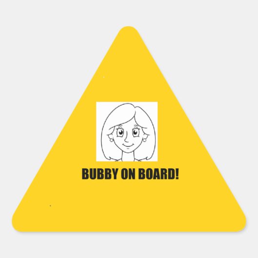 Bubby an Bord! Dreieckiger Aufkleber (Vorderseite)