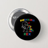 Bubbysaurus Autism Awareness Bruder Dinosaur Sibl Button (Vorne & Hinten)