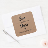 Bube in Oven Tag, Babyduschklemme, Kraft Quadratischer Aufkleber (Umschlag)