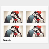 Bube und Herzkönigin Rechteckiger Aufkleber (Blatt)