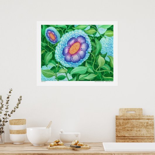 Buble Blume Art Poster (Küche)