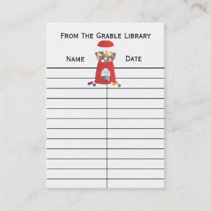 Bublegum Machine Book Return Cards Visitenkarte