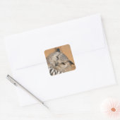 Bubo bubo sibiricus quadratischer aufkleber (Umschlag)