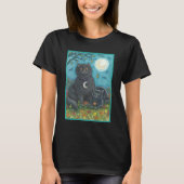 BUBO & PYEWACKET SCHWARZ KATZE HALLOWEWEEN T - SHI T-Shirt (Vorderseite)