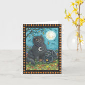BUBO/PYEWACKET SCHWARZE KATZE HALLOWEEN NOTE-KARTE KARTE (Gelbe Blume)