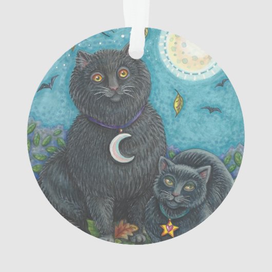 BUBO & PYEWACKET, SCHWARZE KATZEN FERIENORGANISATI ORNAMENT (Rückseite)