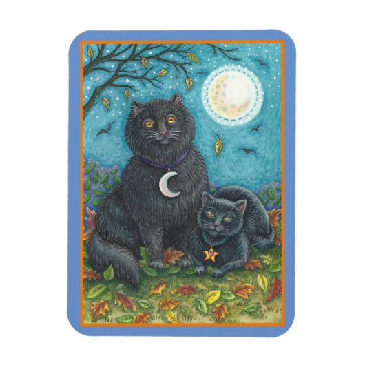 BUBO & PYEWACKET SCHWARZE KATZEN, HALLOWEEN FOLK A MAGNET (Vertikal)