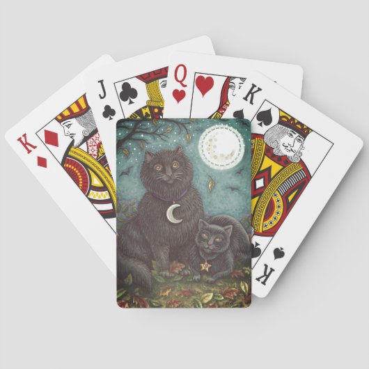 BUBO & PYEWACKET SCHWARZE KATZEN, HALLOWEEN FOLK A SPIELKARTEN (Rückseite)